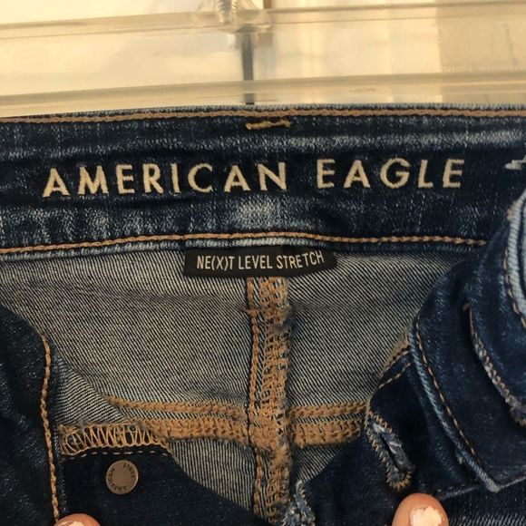 American Eagle Next Level Stretch Distressed Jeans Size 0 Short - Picture 3 of 5